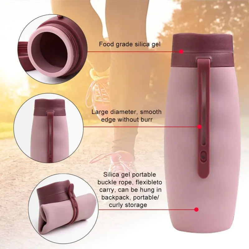 20oz Foldable Water Bottles Soft Flask Sports Drinking Water